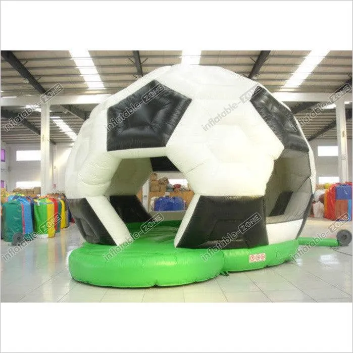 Football Bounce Round Bounce House , Soft Inside Bounce House Fire Resistance