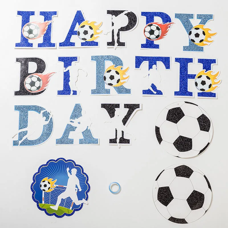 Football Happy Birthday Glitter Banner  - (RA23)