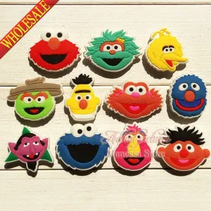 Free shipping 11pcs sesame street shoe charms shoe accessories for wristbands croc jibz best gift for shoe decoration Kids gift