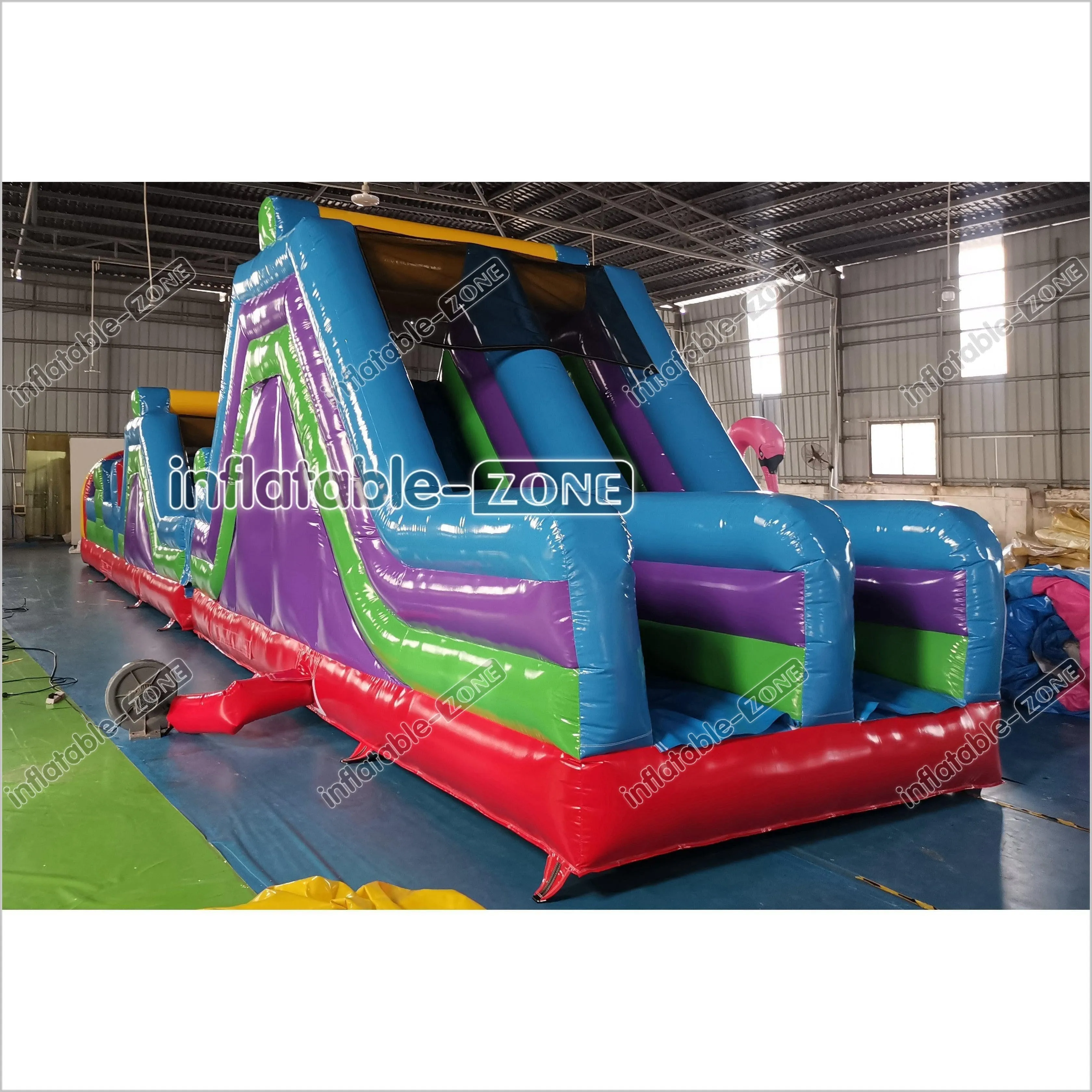 Giant Inflatable Obstacle Course Slip And Slide Fun Bouncy Obstacle Course For Adults And Kids