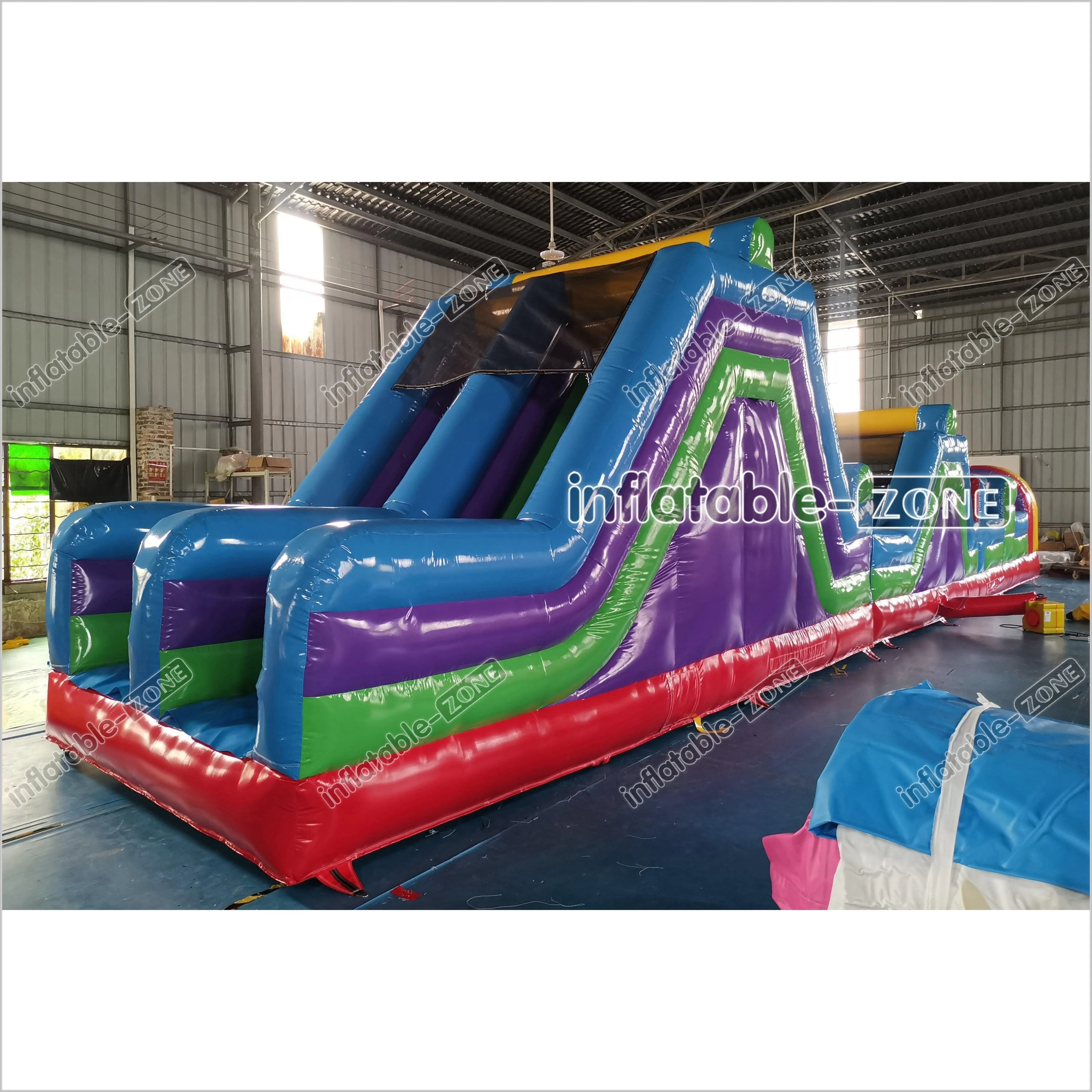 Giant Inflatable Obstacle Course Slip And Slide Fun Bouncy Obstacle Course For Adults And Kids