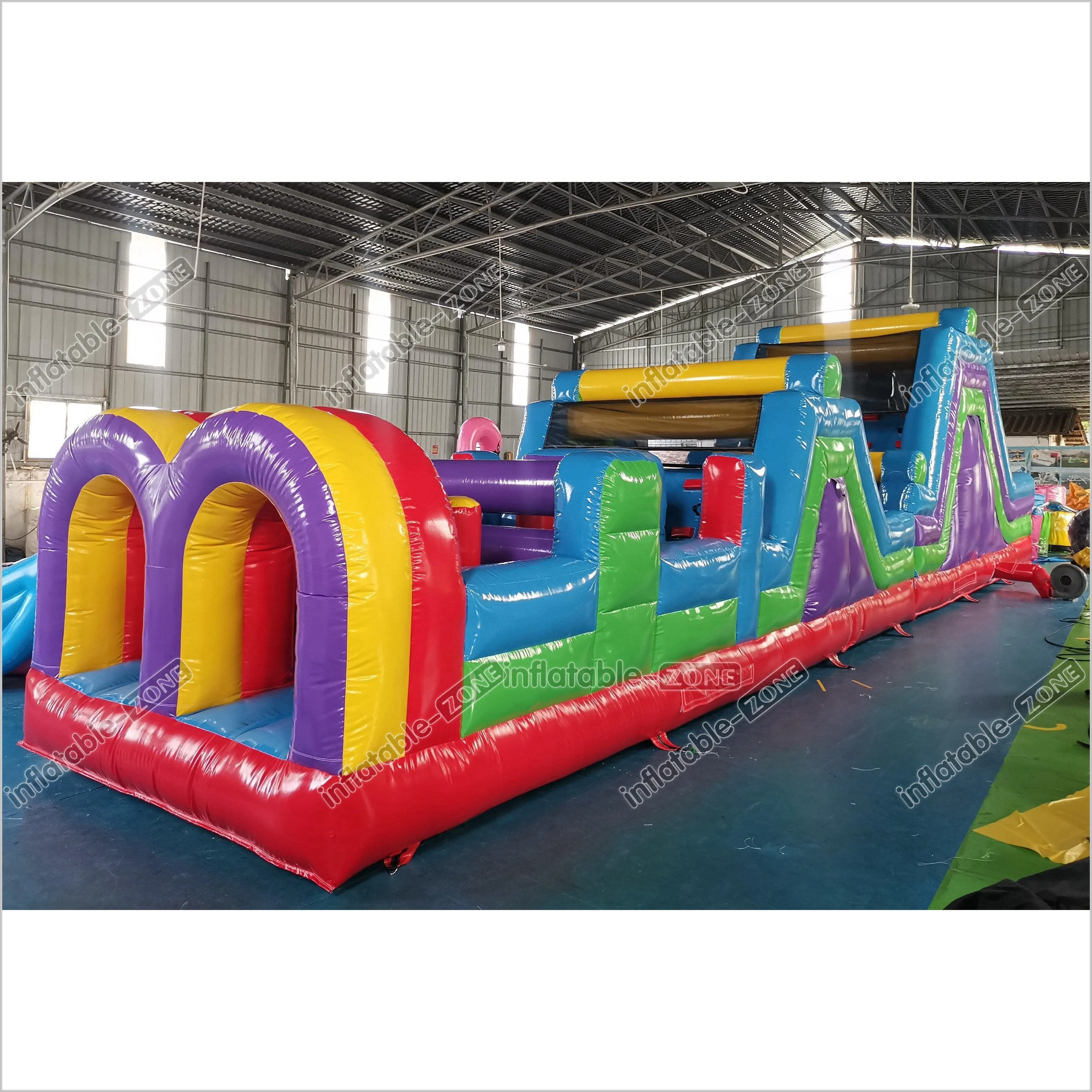 Giant Inflatable Obstacle Course Slip And Slide Fun Bouncy Obstacle Course For Adults And Kids