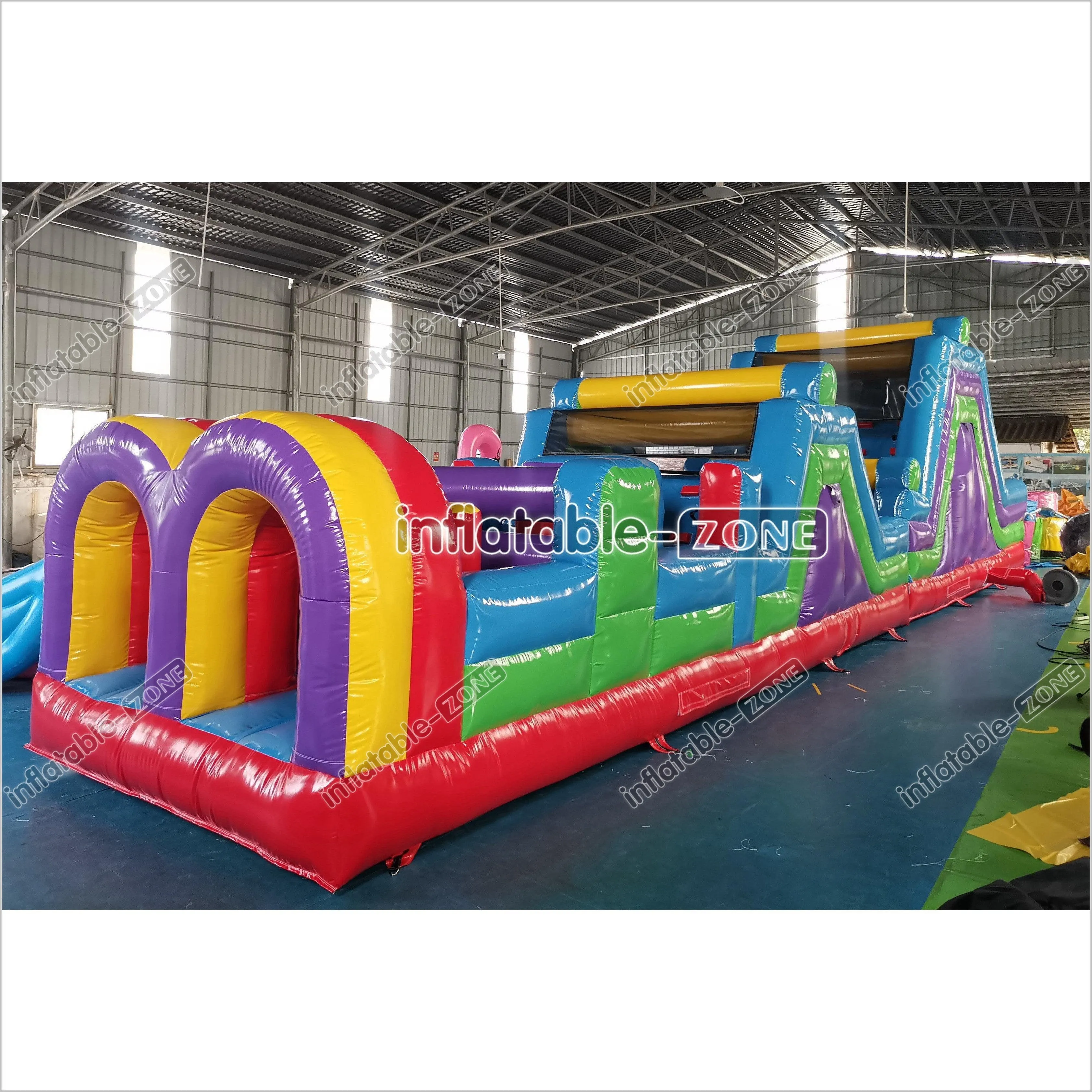 Giant Inflatable Obstacle Course Slip And Slide Fun Bouncy Obstacle Course For Adults And Kids