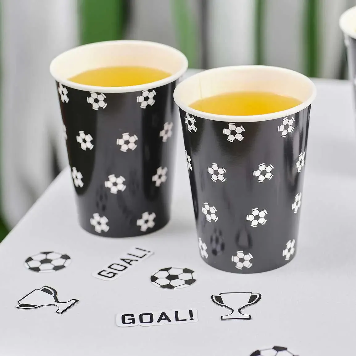 Ginger Ray Football Print Cups - 8 Pkt