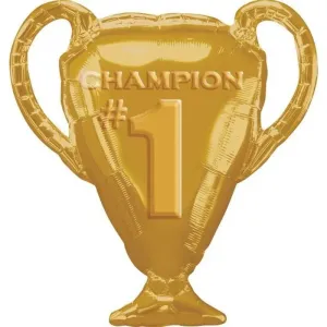 Gold Trophy Champion #1 SuperShape Foil Balloon