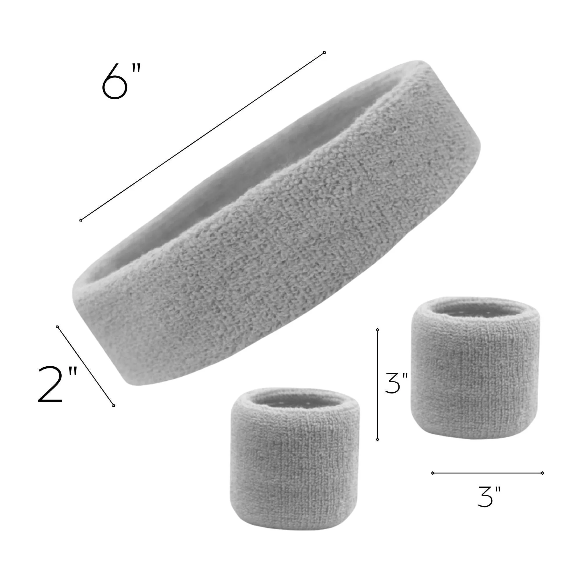 Gray Sweatband Set