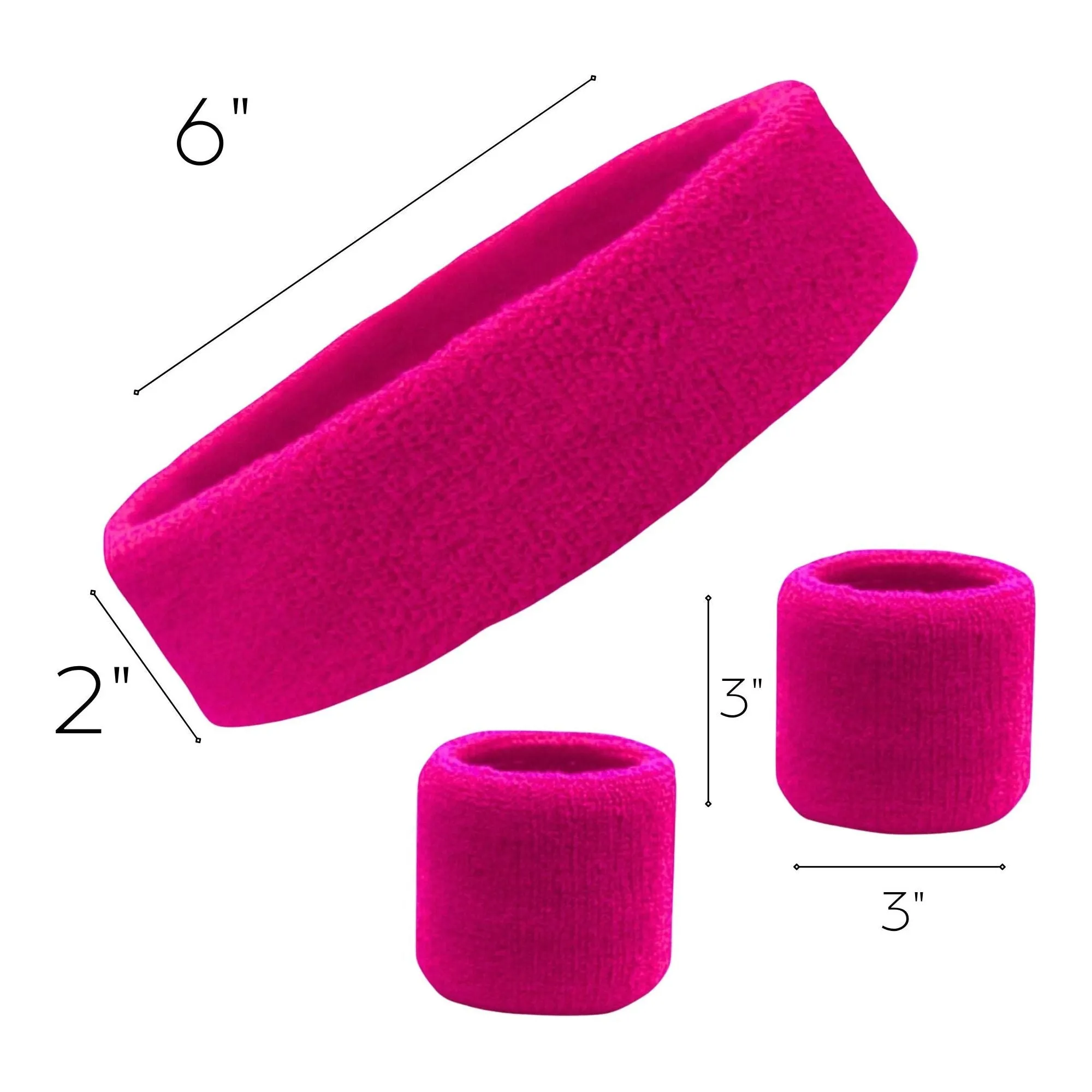 Hot Pink Sweatband Set