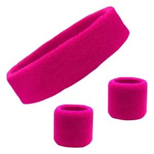 Hot Pink Sweatband Set