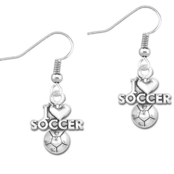 I Love Soccer Earrings