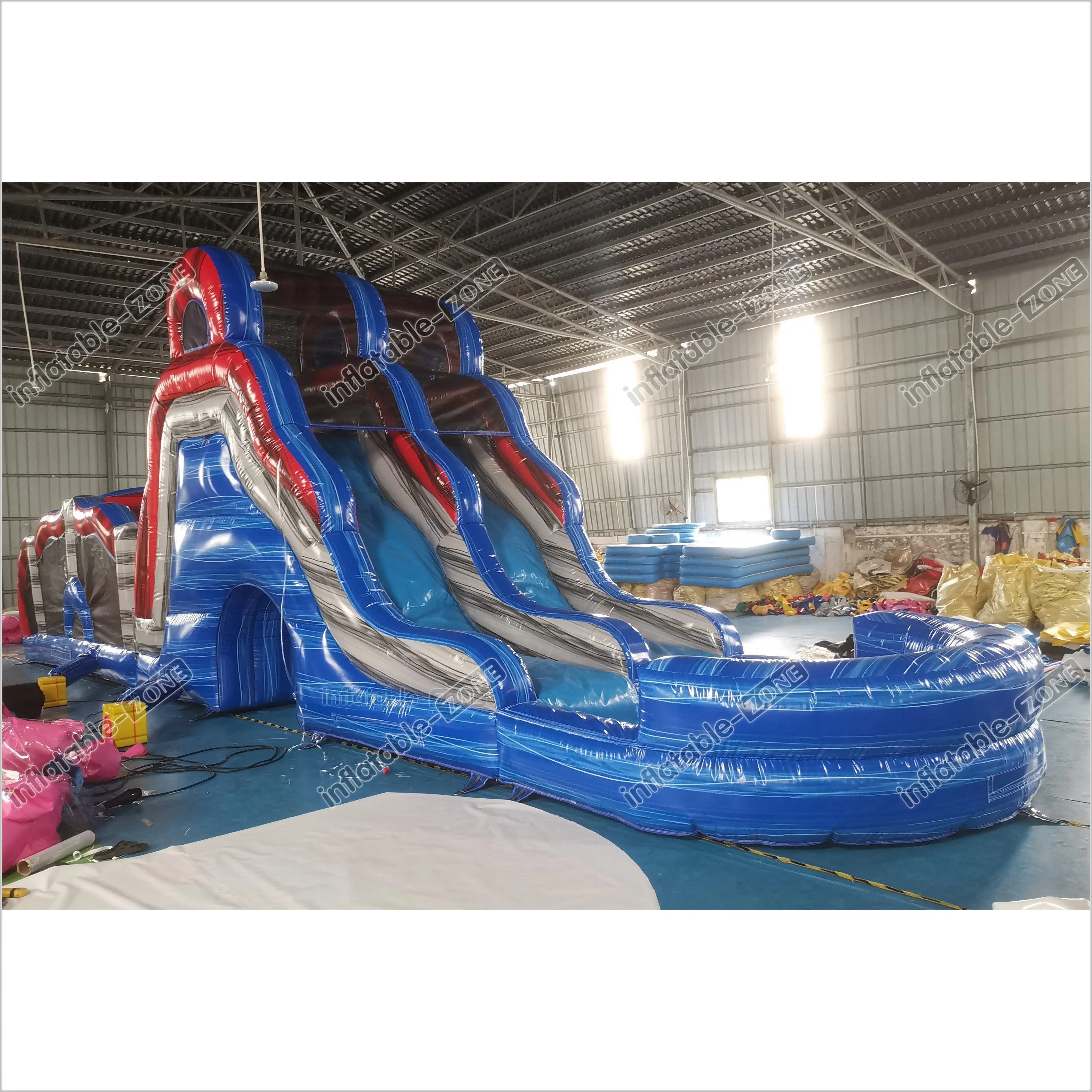 Indoor Slip And Slide Obstacle Course For Adults Swimming Pool Inflatable Assault Course