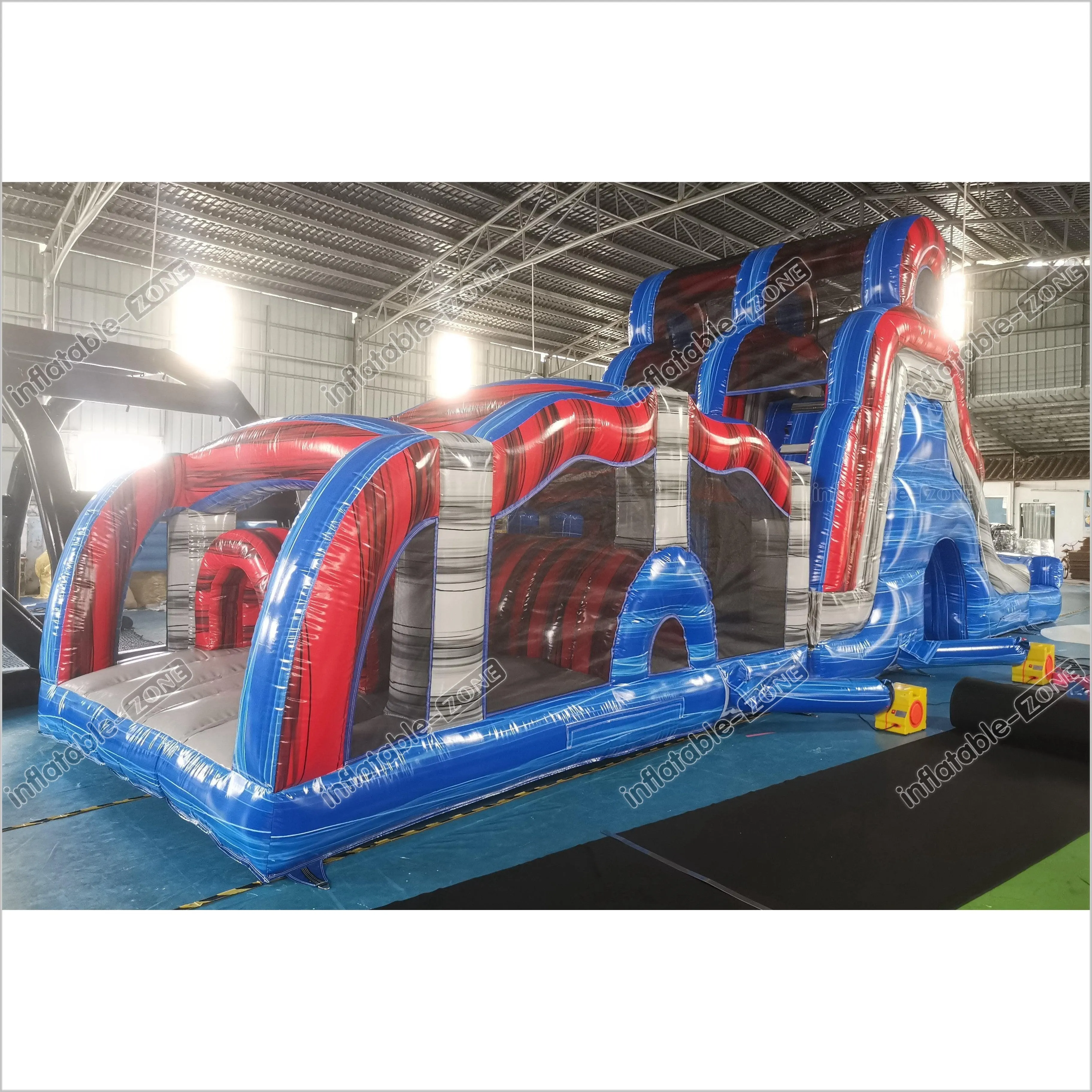 Indoor Slip And Slide Obstacle Course For Adults Swimming Pool Inflatable Assault Course