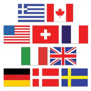 International Flags 4.5in Mini Double Sided Flag Cutouts