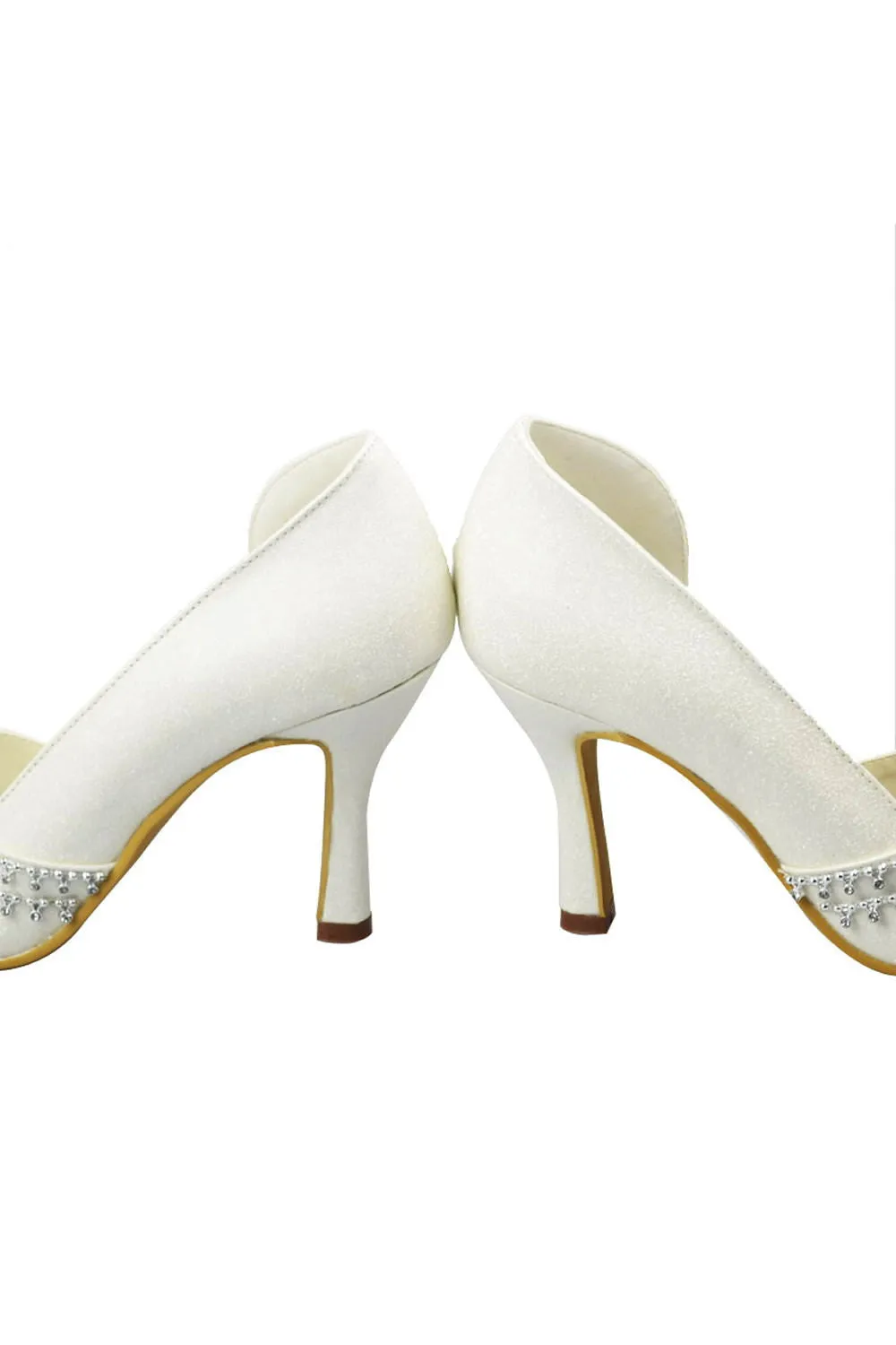 Ivory Beading High Heel Handmade Wedding Shoes S7