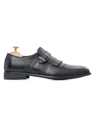 Jean Single Monk Strap - Solid Black