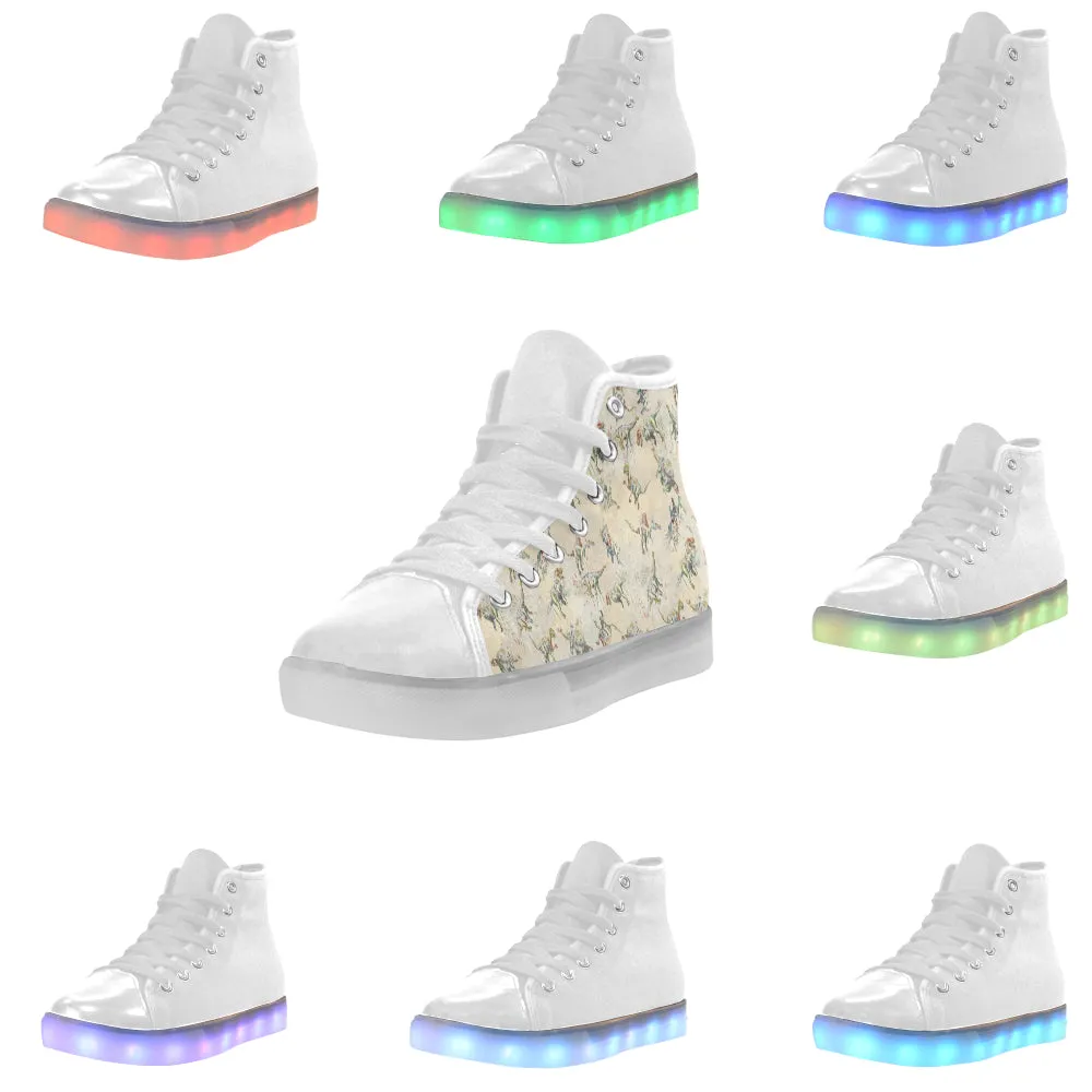 Jurassic Blossom High Top LED Light Up Canvas Women's Shoes