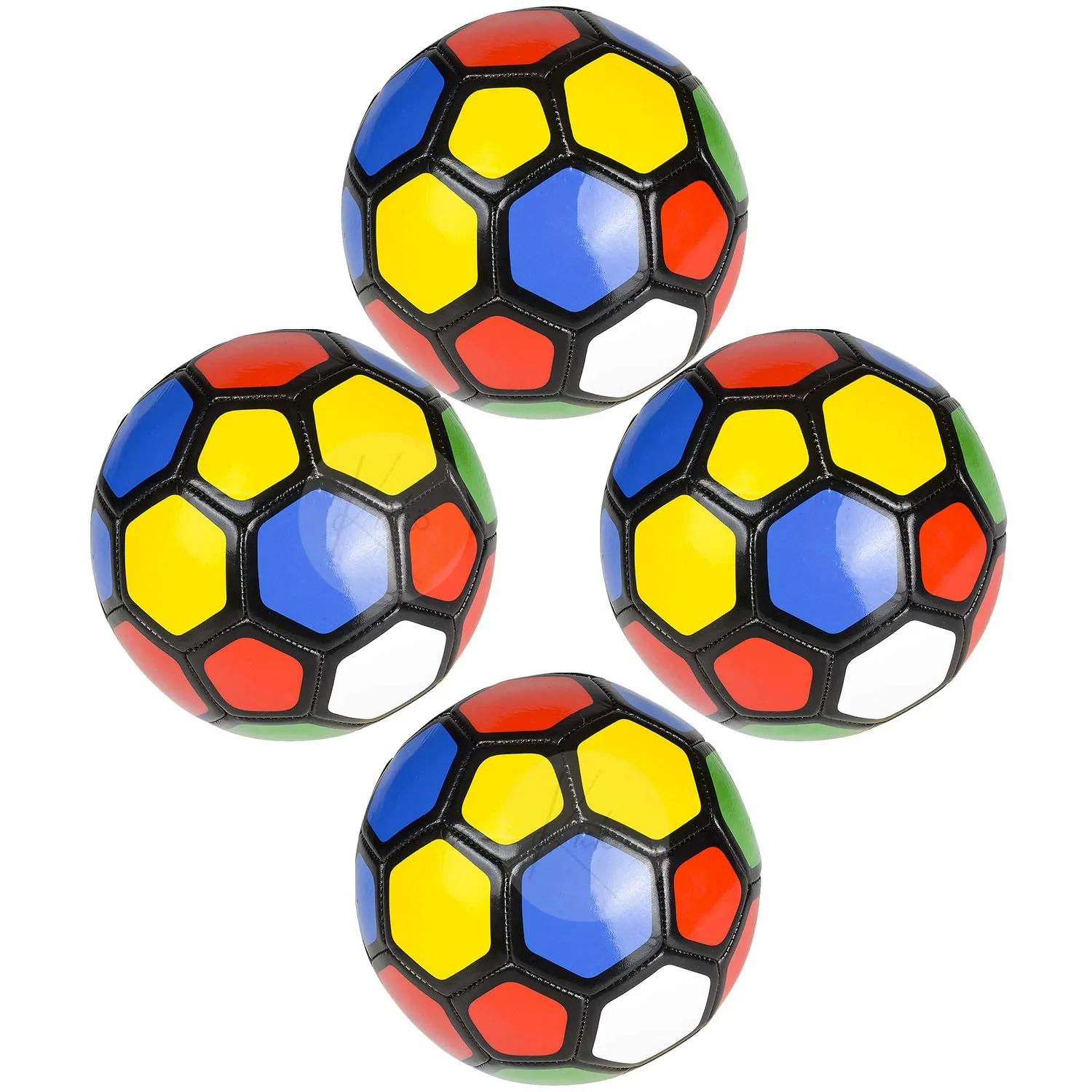 Kicko Multicolor Soccer Ball - Pack of 4 5 Inch Mini Sports Ball - Perfect for Outdoor