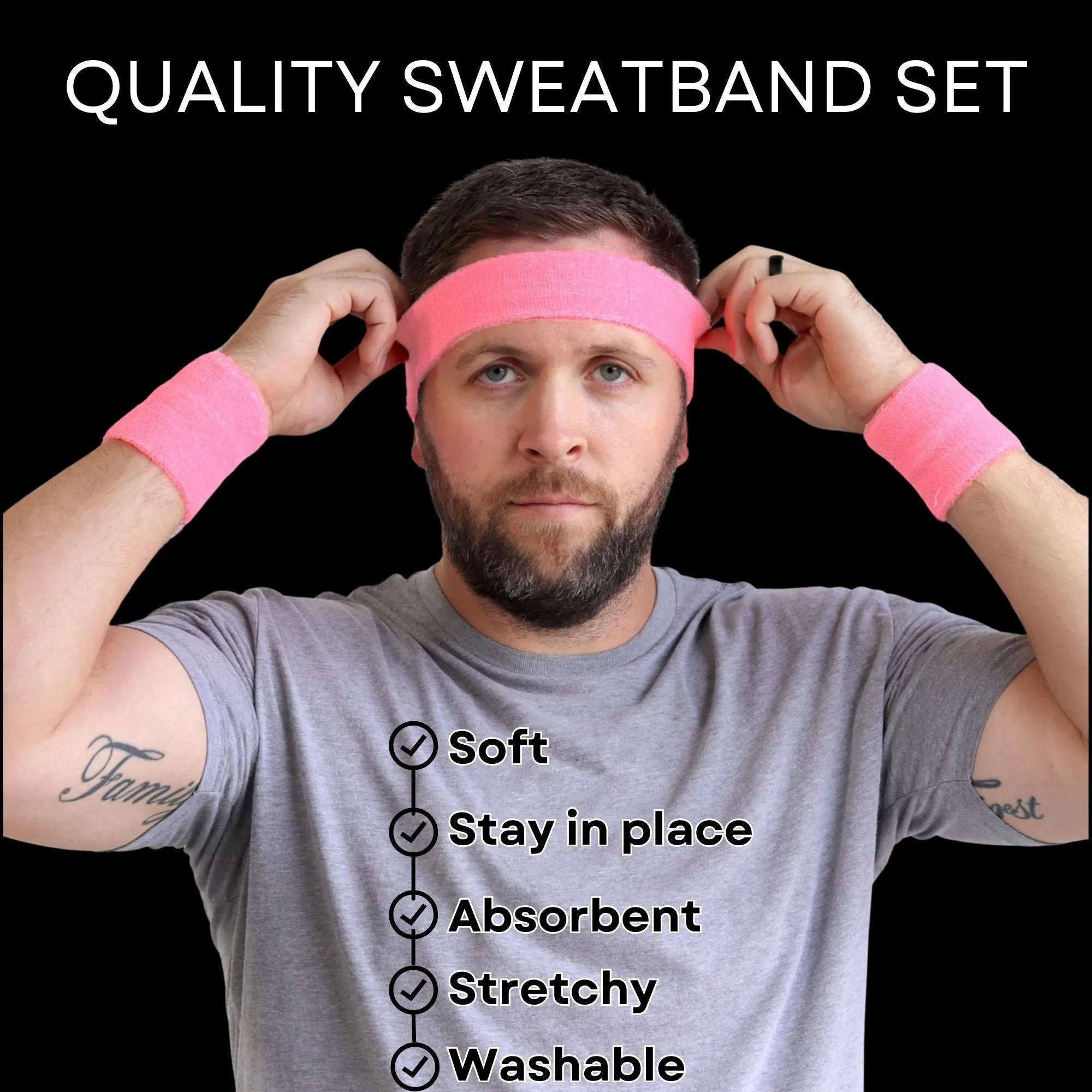 Light Pink Sweatband Set