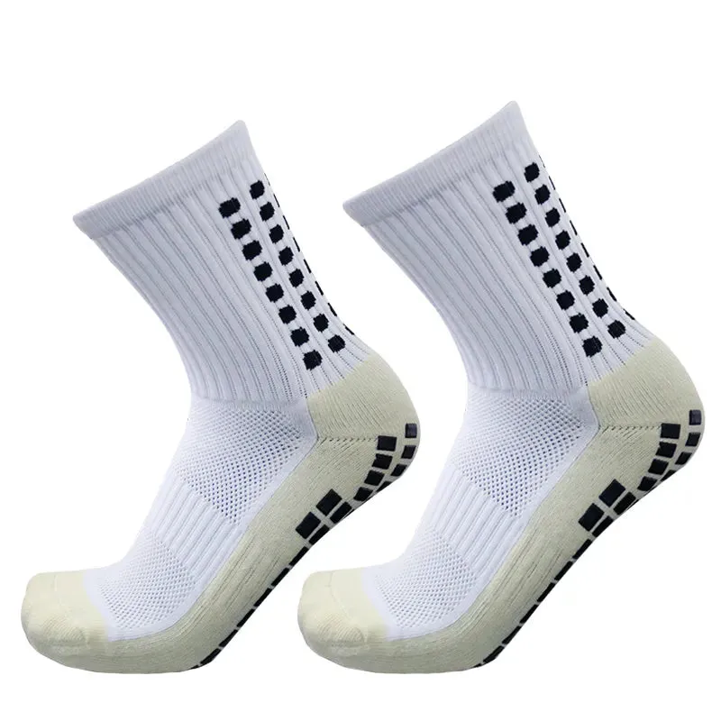 Men's Football Soccer Socks Sports Cycling Grip Socks Anti Slip Non Slip Grip Pads for Football Basketball