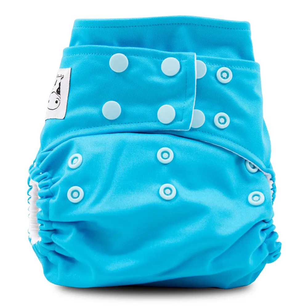 Moo Moo Kow One Size Pocket Diapers Snap - Ocean