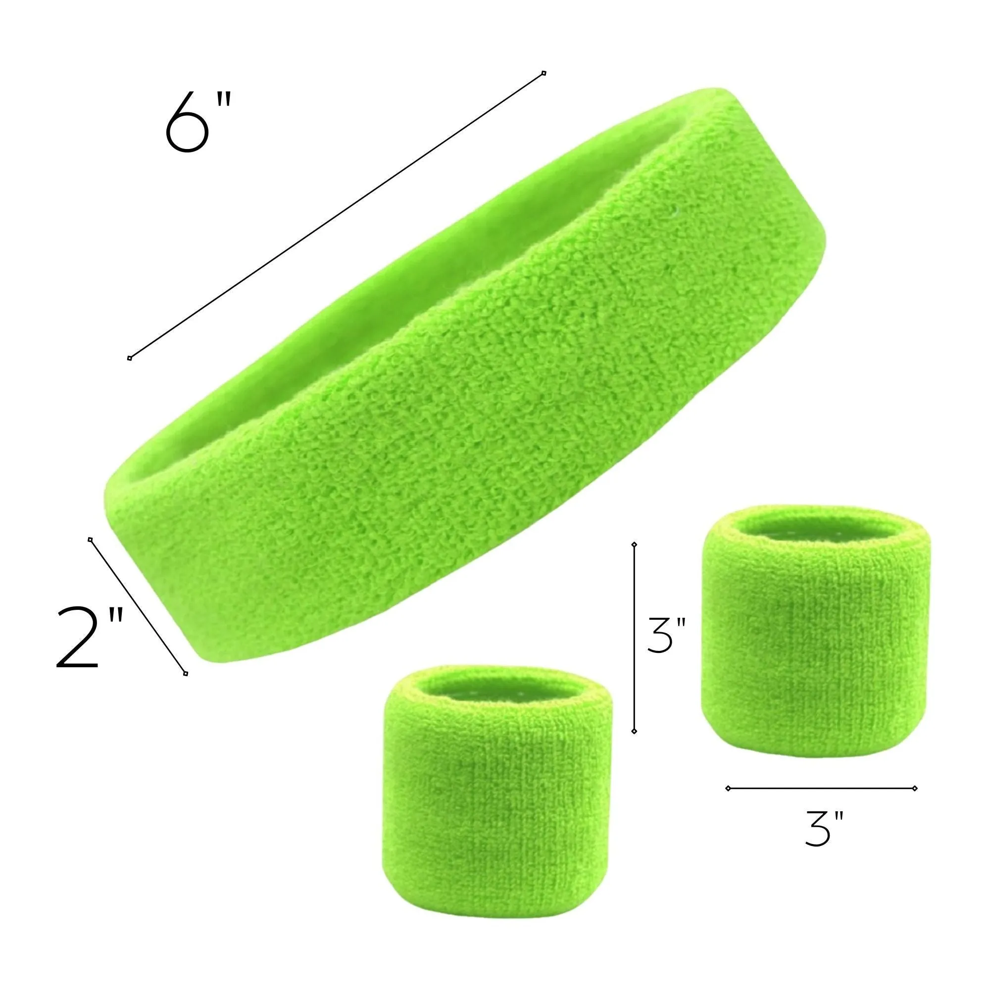 Neon Green Sweatband Set