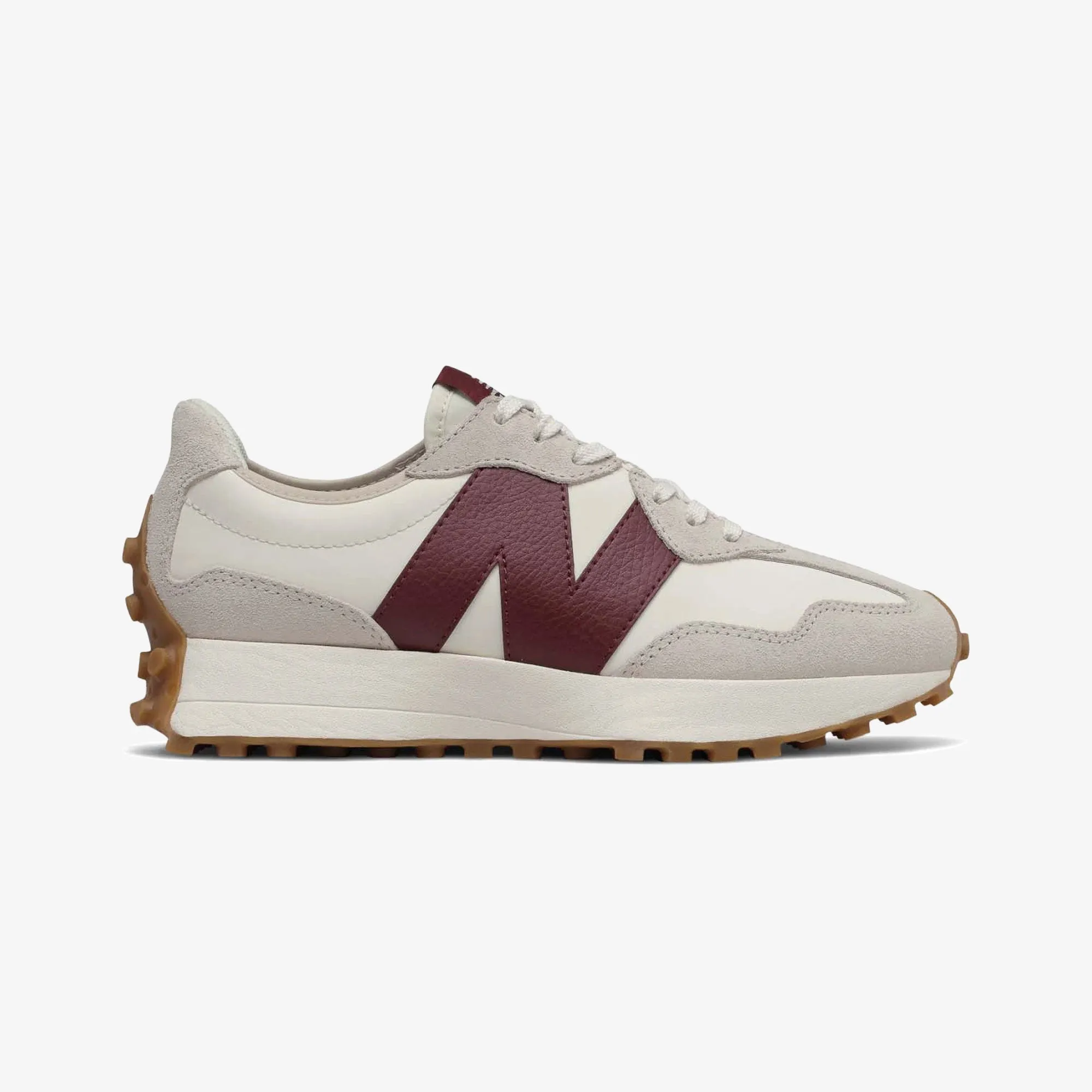 New Balance | 327  { MOONBEAM/CLASSIC BURGUNDY