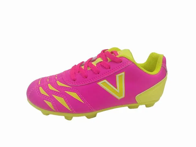 New Victor Sierra Kids Cattura MD Jr Soccer Shoes Size 1.5 Pink/Yellow