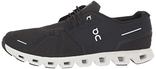 ON Men's Cloud 5 Sneakers, Black/White Trail Shoes