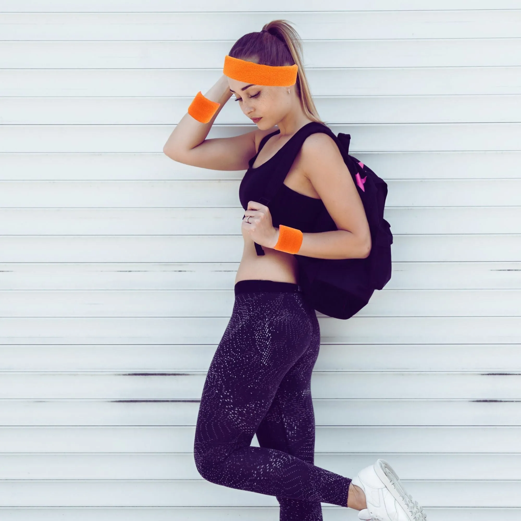 Orange Sweatband Set