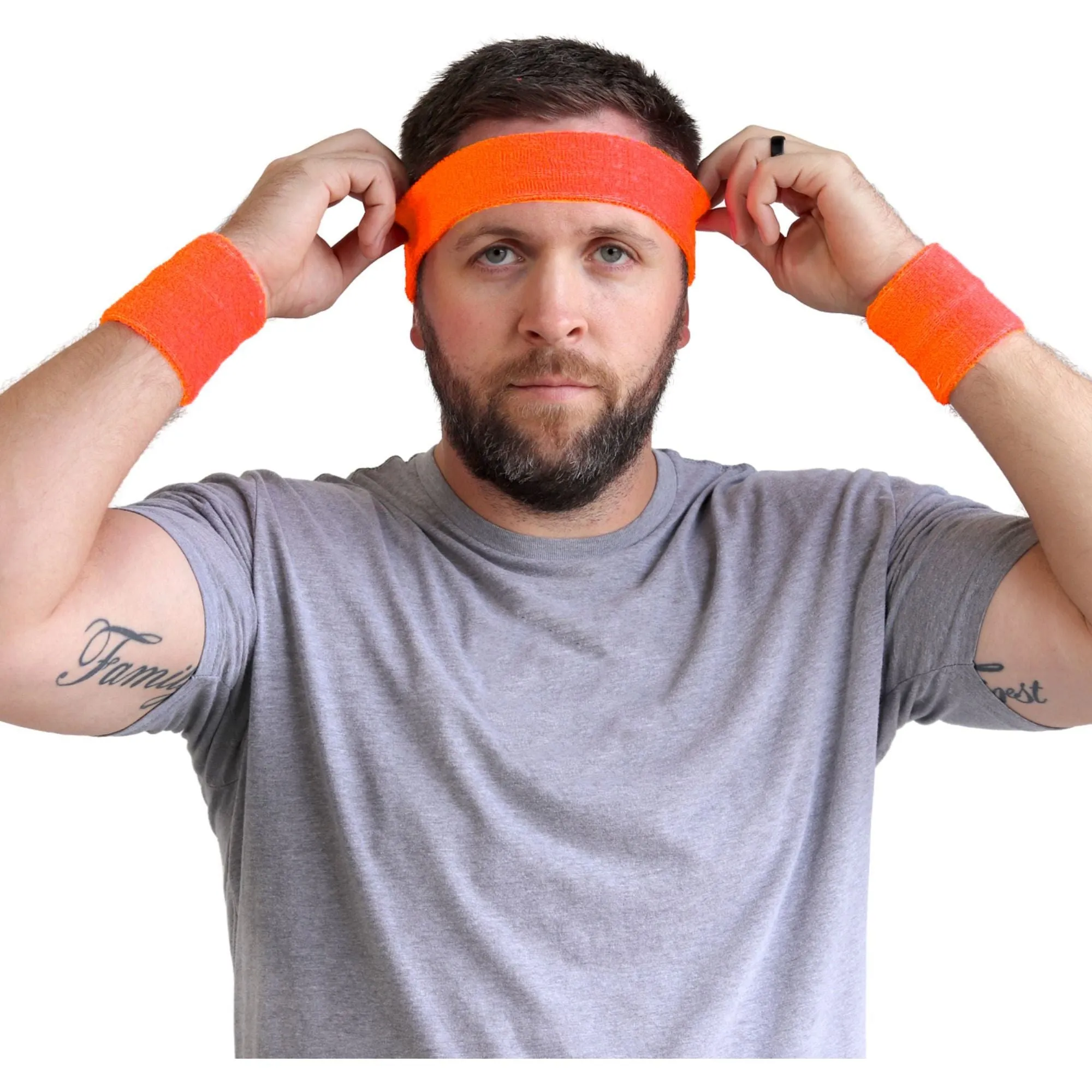 Orange Sweatband Set