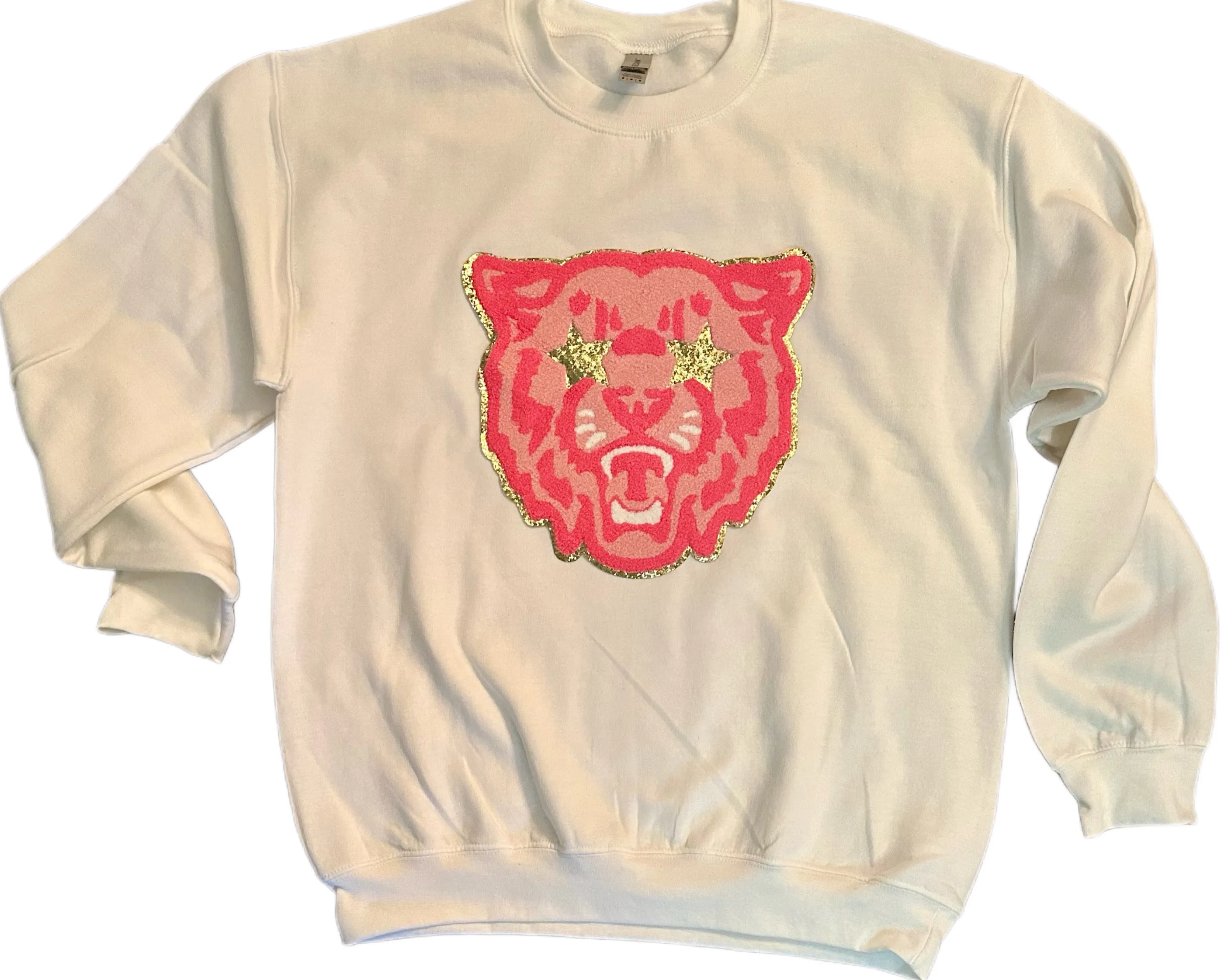 Oversized Mascot Patch Sweatshirts (Pink or White)