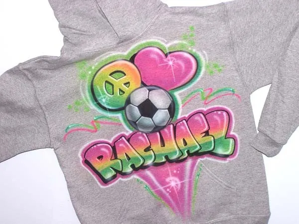 Peace Love Soccer Personalized Airbrushed Shirt