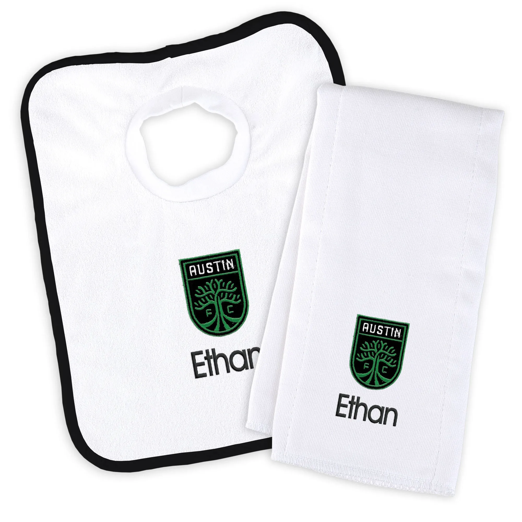 Personalized Austin FC Bib & Burp Cloth Set