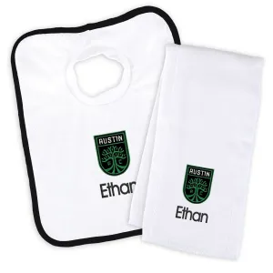 Personalized Austin FC Bib & Burp Cloth Set