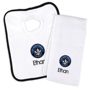 Personalized CF Montreal Bib and Burp Cloth Set