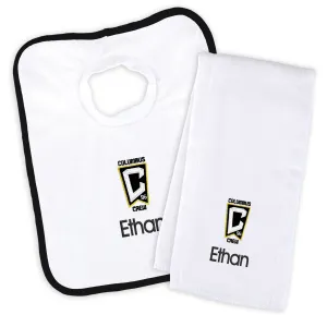 Personalized Columbus Crew Bib and Burp Cloth Set