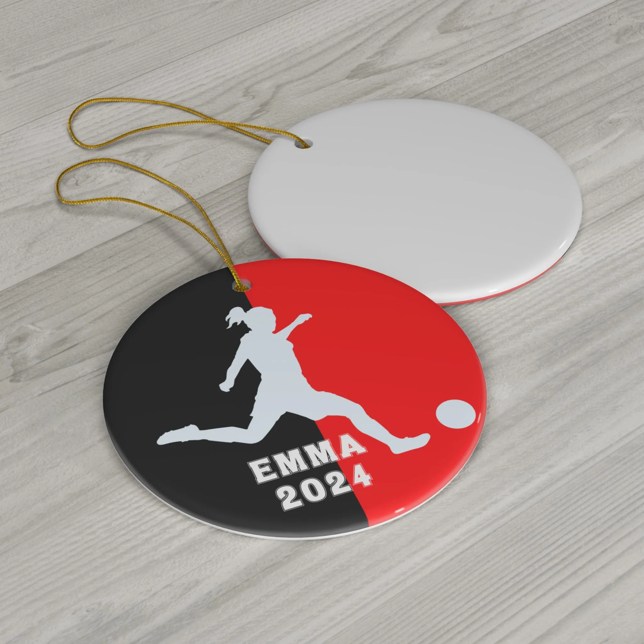 Personalized Girls Soccer Christmas Ornament