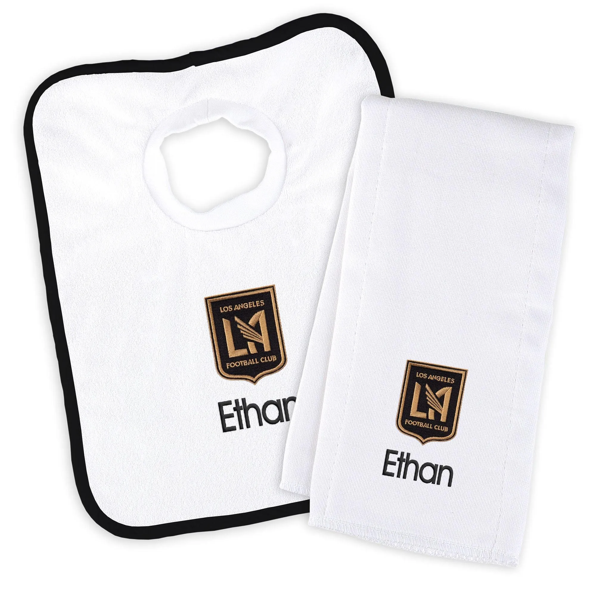 Personalized LAFC Bib & Burp Cloth Set