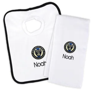 Personalized Philadelphia Union Bib and Burp Cloth Set