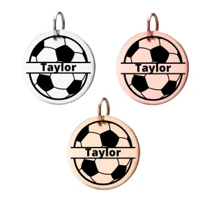 Personalized Soccer Ball Engraved Charm