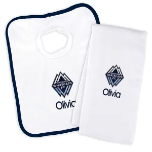 Personalized Vancouver Whitecaps Bib and Burp Cloth Set