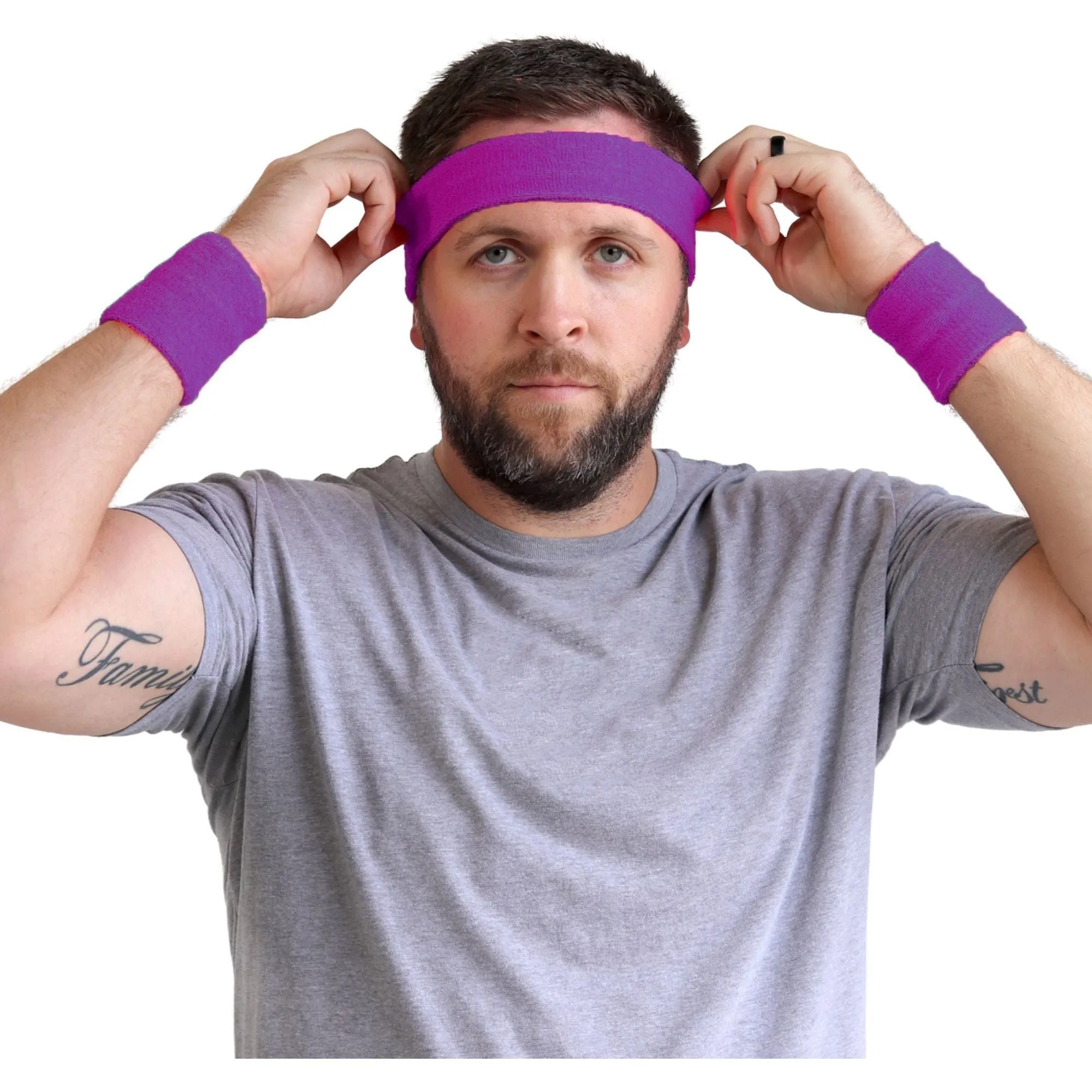 Purple Sweatband Set