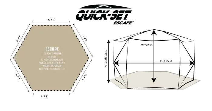 Quick-Set Escape Screen Shelter (6 Sided)