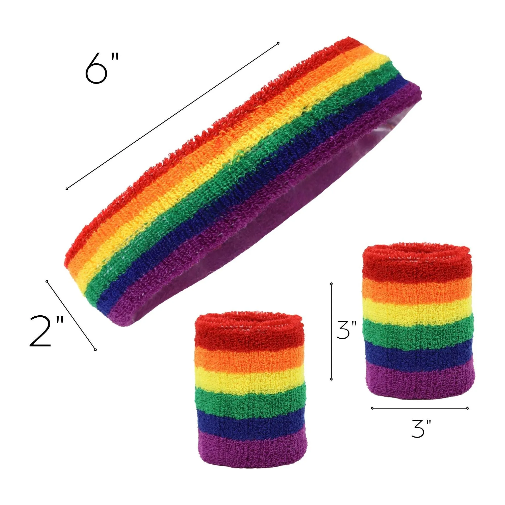 Rainbow Sweatband Set