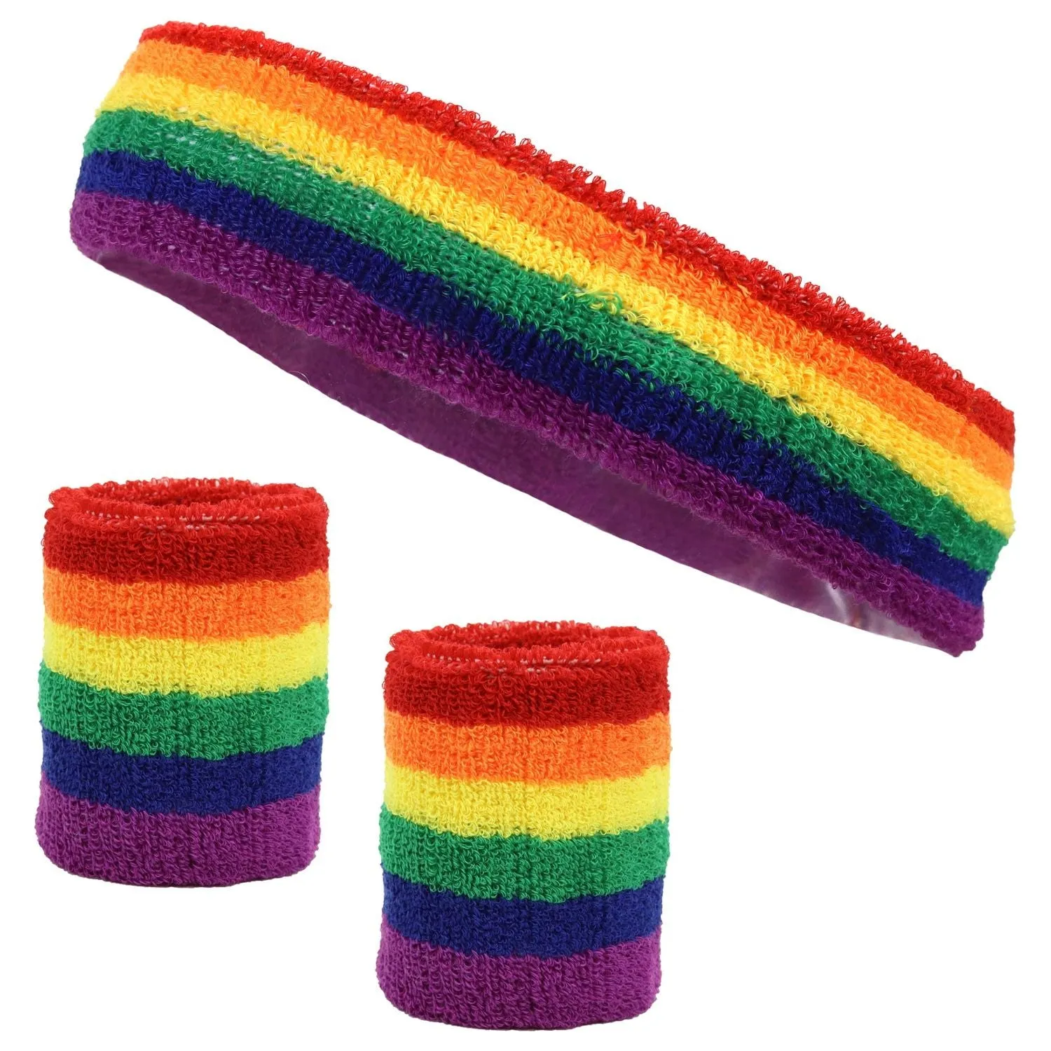 Rainbow Sweatband Set