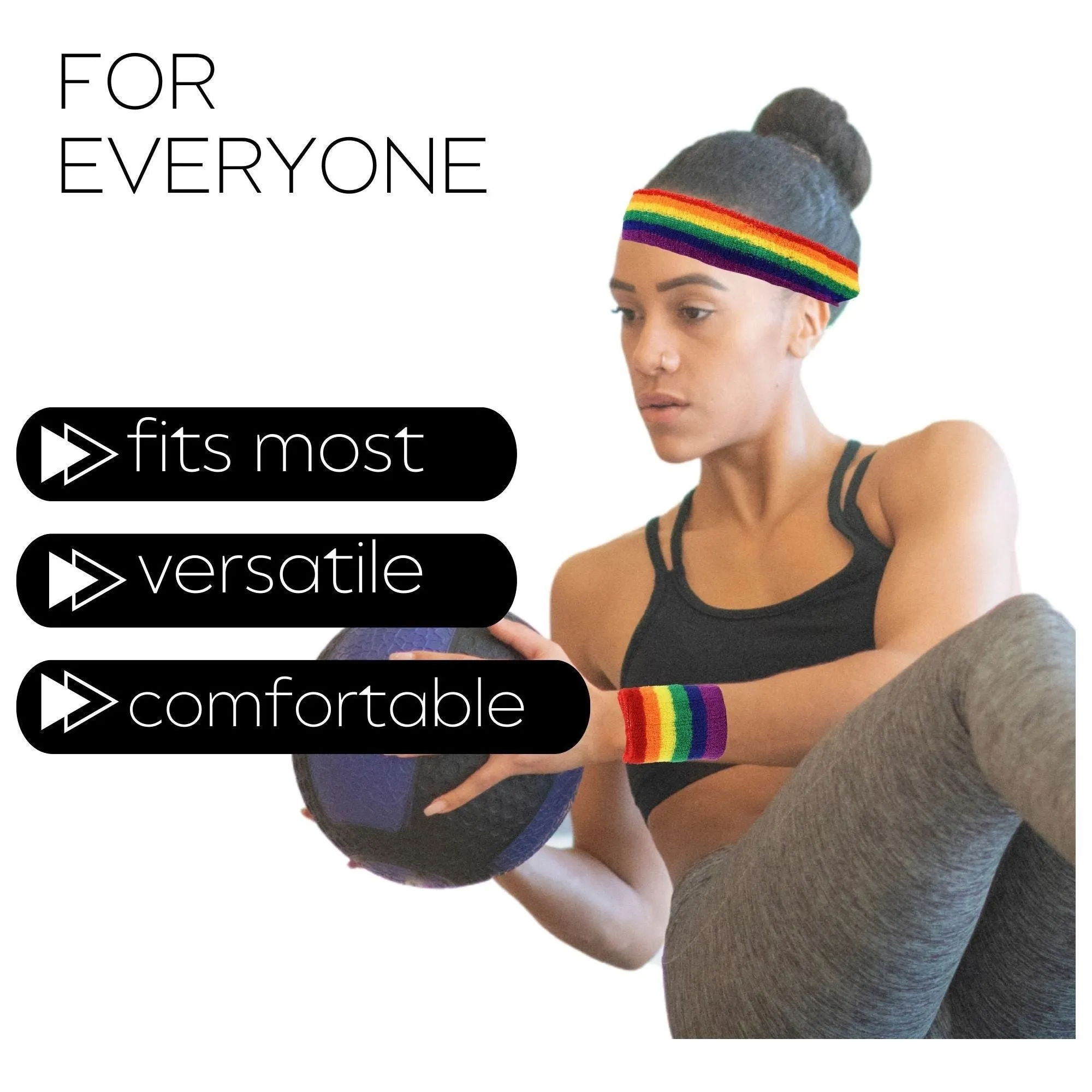 Rainbow Sweatband Set