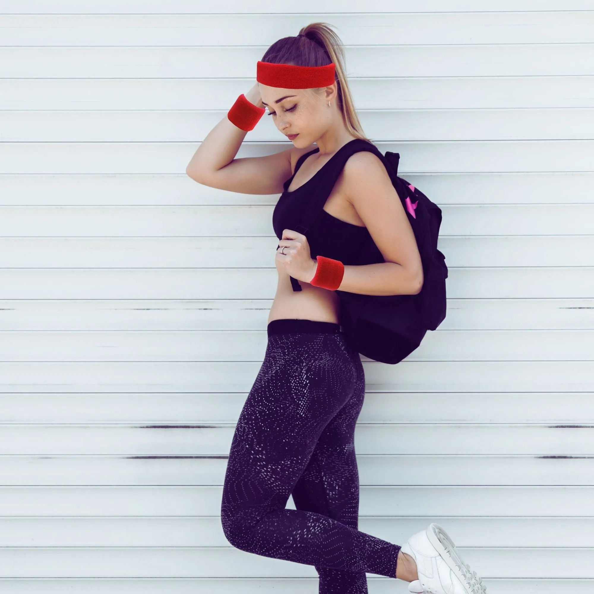 Red Sweatband Set