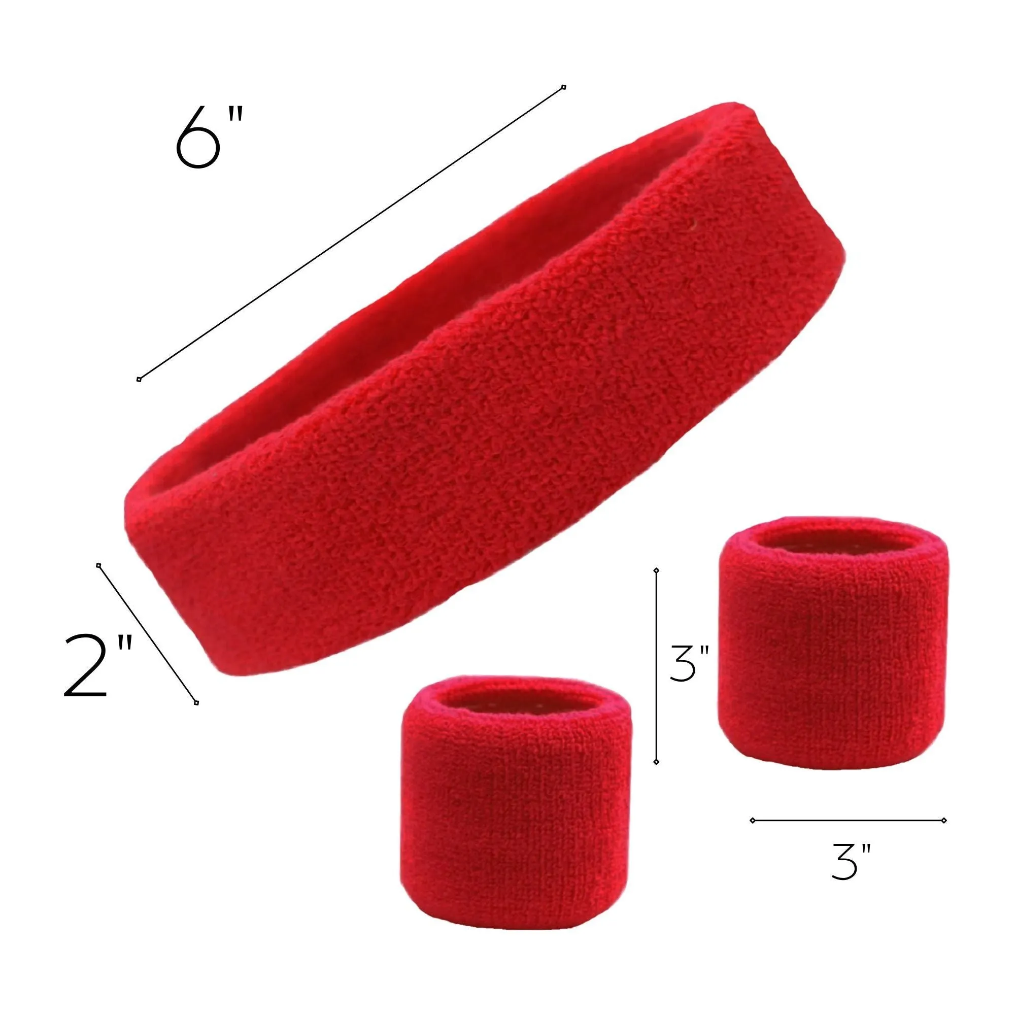 Red Sweatband Set