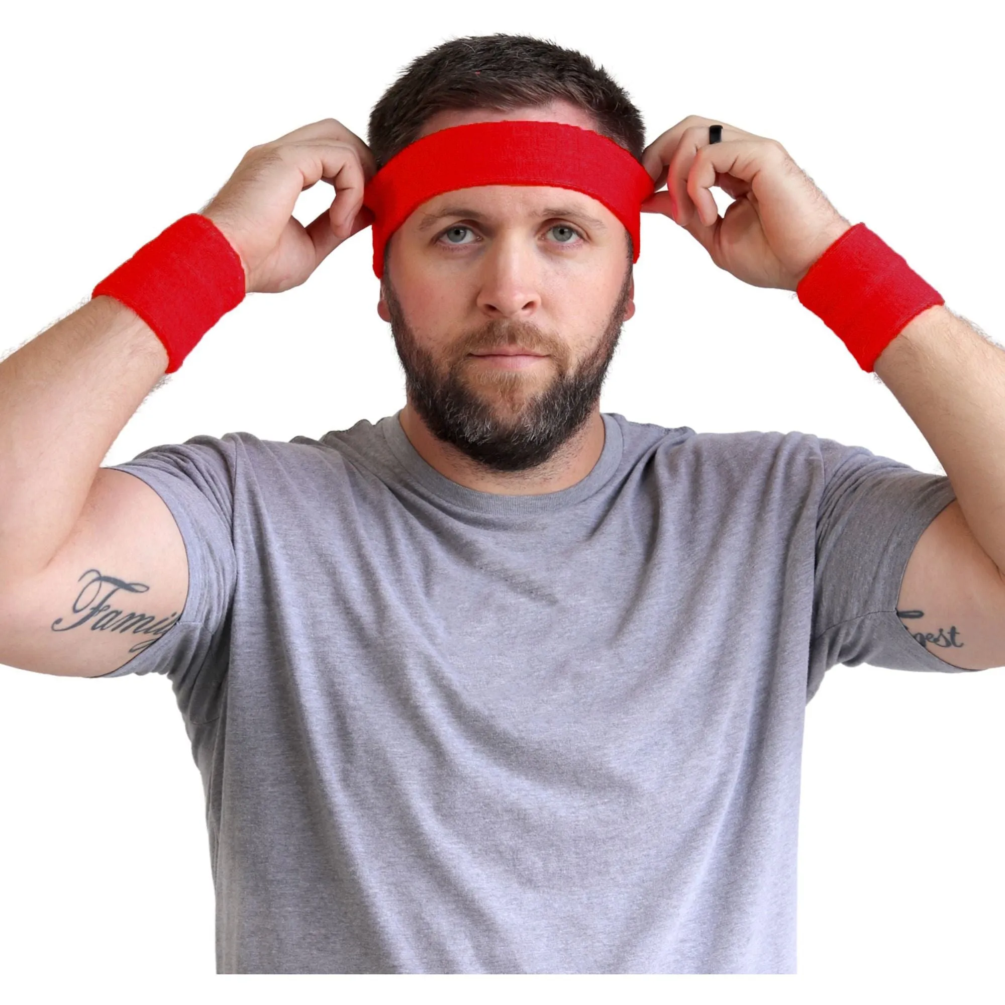 Red Sweatband Set