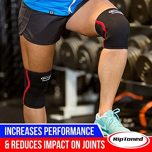 Rip Toned 7mm Knee Sleeve Compression Support for Weight Lifting Squats