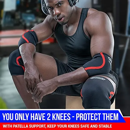 Rip Toned 7mm Knee Sleeve Compression Support for Weight Lifting Squats